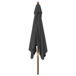 Walplus Garden Parasol With Wooden Pole Anthracite 300X300X273 Cm - thumbnail 4