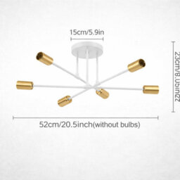Shopnbits Sputnik Chandelier Ceiling Light 6 Lights Modern Semi Flush Mount White Lamp Ceiling Light - thumbnail 5
