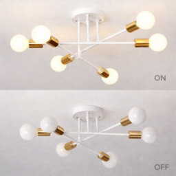 Shopnbits Sputnik Chandelier Ceiling Light 6 Lights Modern Semi Flush Mount White Lamp Ceiling Light - thumbnail 6