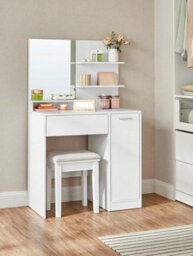 Vasagle Dressing Table, Makeup Table, Vanity Table With Mirror, 1 Drawer, 2 Shelves, Storage Cabinet - thumbnail 7