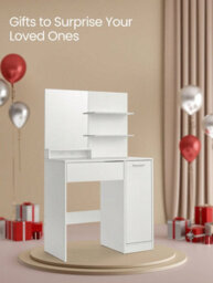 Vasagle Dressing Table, Makeup Table, Vanity Table With Mirror, 1 Drawer, 2 Shelves, Storage Cabinet - thumbnail 8