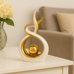 Modern Gold Abstract Ceramic Ornament Statue - thumbnail 3