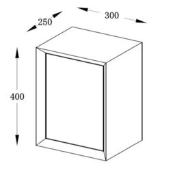 Plum&clay Luna White Wall Hung Square Bathroom Cabinet (W)300mm (H)400mm - thumbnail 5