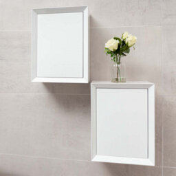 Plum&clay Luna White Wall Hung Square Bathroom Cabinet (W)300mm (H)400mm - thumbnail 2