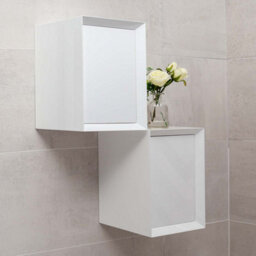 Plum&clay Luna White Wall Hung Square Bathroom Cabinet (W)300mm (H)400mm - thumbnail 3