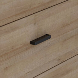 Furniture To Go High Rock 3 Drawer Display Chest In Matt Black/riviera Oak - thumbnail 9