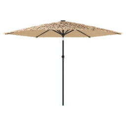 Walplus Garden Parasol With Leds And Steel Pole Brown 288X288X225 Cm - thumbnail 5