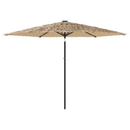 Walplus Garden Parasol With Leds And Steel Pole Brown 288X288X225 Cm - thumbnail 2