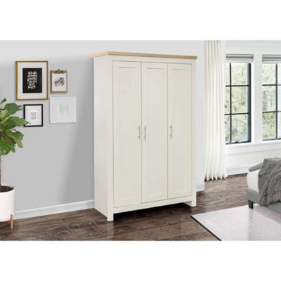 Birlea Highgate 3 Door Wardrobe Cream & Oak - image 1