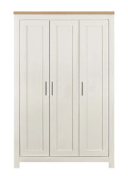 Birlea Highgate 3 Door Wardrobe Cream & Oak - thumbnail 4