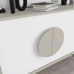 Decortie Gora Sideboard Console Modern Storage Cabinet With 2 Pull-Open Doors Metal Legs White 110Cm Width - thumbnail 5