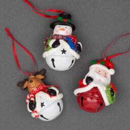 Shatchi Christmas Tree Hanging Decorations With Cup Cake Candy Santa Snowman Teddy Tree Ornaments 3Pc - thumbnail 3