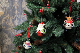 Shatchi Christmas Tree Hanging Decorations With Cup Cake Candy Santa Snowman Teddy Tree Ornaments 3Pc - thumbnail 7