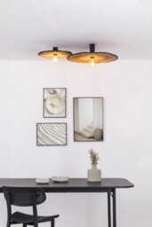 Luminosa Lighting Luminosa Costas 600 H140 Black, Rattan Wall / Ceiling Lamp - thumbnail 2