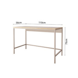 120Cm Wide Home Office Desk Wooden Study Table With Metal Legs Computer Writing Desk For Remote Working (Light Grey, Viya) - thumbnail 5