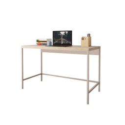 120Cm Wide Home Office Desk Wooden Study Table With Metal Legs Computer Writing Desk For Remote Working (Light Grey, Viya) - thumbnail 3