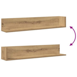 Berkfield Wall Shelves 2 Pcs Artisan Oak 100X16.5X16.5 Cm Engineered Wood - thumbnail 8