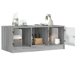 Berkfield Coffee Table With Glass Doors Grey Sonoma 102X50X42 Cm - thumbnail 5