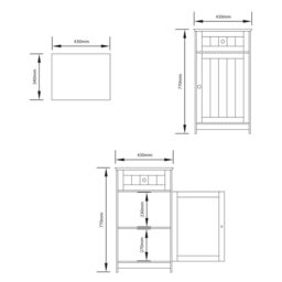 Lassic Hayle Matt White Freestanding Single Bathroom Drawer Cabinet (H) 770mm (W) 430mm (D) 34Cm - thumbnail 6
