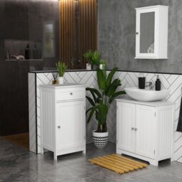 Lassic Hayle Matt White Freestanding Single Bathroom Drawer Cabinet (H) 770mm (W) 430mm (D) 34Cm - thumbnail 5