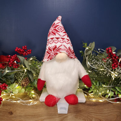 Samuel Alexander 30Cm Plush Gnome Gonk Christmas Stocking Holder Decoration With White Body - image 1