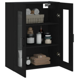 Berkfield Wall Mounted Cabinet Black 69.5X34X90 Cm - thumbnail 5