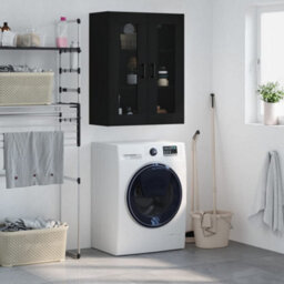 Berkfield Wall Mounted Cabinet Black 69.5X34X90 Cm - thumbnail 1