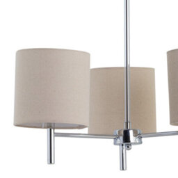 First Choice Lighting Set Of 2 Brea - Chrome 3 Light Fittings With Natural Linen Shades - thumbnail 3