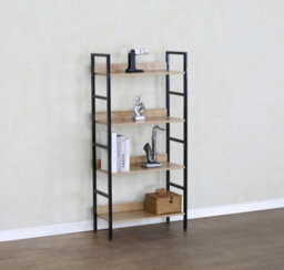 Celino 4 Tier Bookshelf, Ladder Shelf Bookcase For Bedroom, Industrial Book Shelves Storage Rack With Metal Frame For Home Office - thumbnail 3