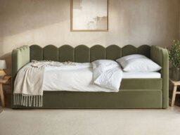 Flair Esme Cloud Day Bed With Trundle Khaki Green Velvet - thumbnail 2