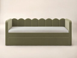 Flair Esme Cloud Day Bed With Trundle Khaki Green Velvet - thumbnail 4