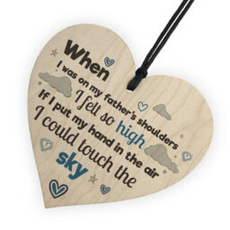 Red Ocean Fathers Shoulders Hanging Wooden Heart Fathers Day Gifts For Him Special Present - thumbnail 6