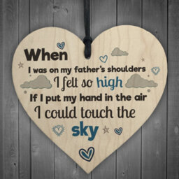 Red Ocean Fathers Shoulders Hanging Wooden Heart Fathers Day Gifts For Him Special Present - thumbnail 1