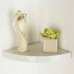 Display High Gloss Wall Mounted Corner Sh0Elf Floating Storage Decoration Shelves Cream - thumbnail 2