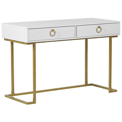 Beliani Console Table Westport 115 Cm 50 Cm With Drawers White/ Gold - image 1