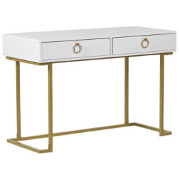Beliani Console Table Westport 115 Cm 50 Cm With Drawers White/ Gold - thumbnail 1