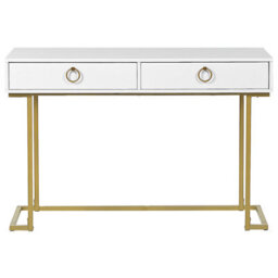 Beliani Console Table Westport 115 Cm 50 Cm With Drawers White/ Gold - thumbnail 5