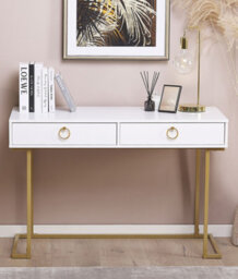 Beliani Console Table Westport 115 Cm 50 Cm With Drawers White/ Gold - thumbnail 2