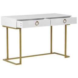Beliani Console Table Westport 115 Cm 50 Cm With Drawers White/ Gold - thumbnail 7