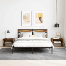 Berkfield Bedside Cabinet 2 Pcs Old Wood 40 X 40 X 30 Cm Engineered Wood - thumbnail 4