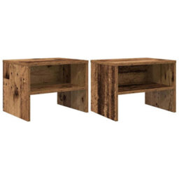 Berkfield Bedside Cabinet 2 Pcs Old Wood 40 X 40 X 30 Cm Engineered Wood - thumbnail 2