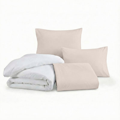 Ameha Duvet 13.5 Tog With Cream Duvet Cover & Matching Pillowcases, Breathable, Bedding Set, Double 200X200Cm - image 1