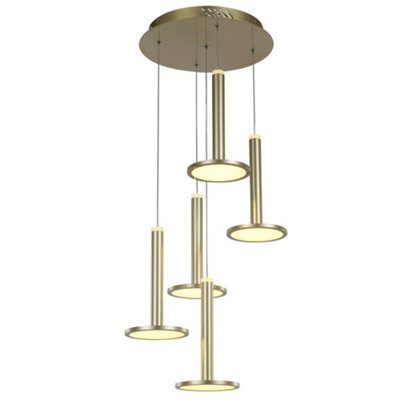 Luminosa Lighting Luminosa Modern Led Hanging Pendant Golden, Warm White 3000K 3360Lm Dimmable