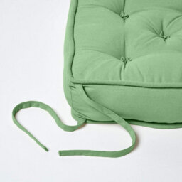 Homescapes Forest Green Cotton Dining Booster Cushion - thumbnail 6