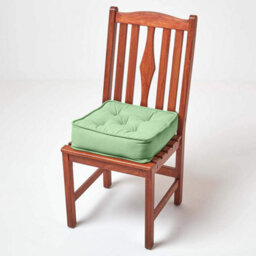 Homescapes Forest Green Cotton Dining Booster Cushion - thumbnail 7