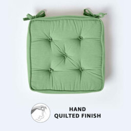 Homescapes Forest Green Cotton Dining Booster Cushion - thumbnail 4