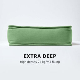 Homescapes Forest Green Cotton Dining Booster Cushion - thumbnail 5