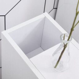Kleankin Slim Bathroom Storage With 2 Drawers, 2 Open And Wheels, White - thumbnail 8