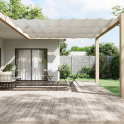 Walplus Vertical Awning Garden Sun Shade Canopy Gazebo For Back Door, Porch, Patio White 140X800 Cm Oxford Fabric
