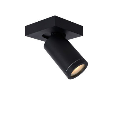 Lucide Taylor Modern Ceiling Spotlight Bathroom - Led Dim To Warm - Gu10 - 1X5W 2200K/3000K - Ip44 - Black - image 1